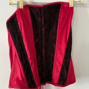 Charlotte Russe Red and Black Lace Corset